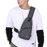 Men Chest Bag Shoulder Backpack Cross Body Satchel Travel Sling   Bag Grey