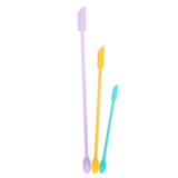 3Pcs Set Mini Silicone Spatula Reusable Cosmetics Splatula Jar Scrapers Mixcolor