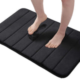 3 Pieces Set Water Absorption Bathroom Floor Mats Non-Slip Bath Mats Black