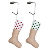 4 PCS 30mm Metal Straight Hooks for Christmas Stockings and Bags Black