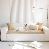 Dog Couch Cover Washable Fuzzy Pet Cushion Khaki