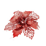 24Pcs Artificial Flowers Christmas Tree Ornaments for Wreath Fireplace Stairs Decor Red