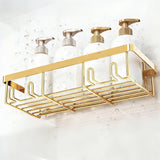 5Pcs Adhesive Shower Caddy Bathroom Wall Organizer Rack Gold