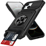 Wallet Card Slot Shockproof Protective Case Compatible With iPhone 17 and 18 Series Black