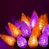 7M Solar Strawberry String Lights Waterproof Christmas LED Holiday Decor - Purple and Orange