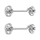 2Pcs Set Window Barn Door Latch Cabin Hook and Eye Brass Gate Shed Lock