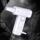 2-in-1 Electric Air Duster 130000 RPM Mini Blower with LED Light for Camping Home Car White