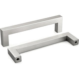 2PCS 12mm Square Stainless Steel Kitchen Cabinet and Door Handle Silver