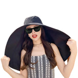 Sun Hats Wide Brim Fishing Hat UV Protection Bucket Hats Black