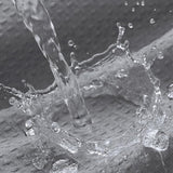 Water Resistant Waffle Shower Curtain with 12 Rustproof Metal Rings Gray