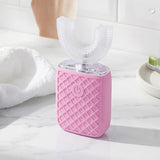 Electric 6 Modes Whole U Shaped Whole Mouth Brush Toothbrush for Adults Pink