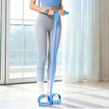 6-Tube Resistance Band Set – Ankle Puller & Foot Pedal Fitness Rope for Home Gym Blue