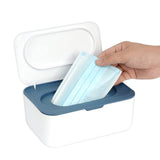 Refillable Wipes Dispenser Tissue Storage Case with Lid Blue