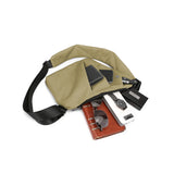 Men Anti-Theft Chest Pack Right Shoulder Sling Bag Travel Sports Crossbody Bag Khaki