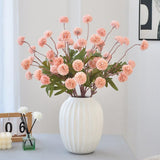 5 PCS Stem Cloth Dandelion Ball Artificial Flowers with Bendable Stems Pink