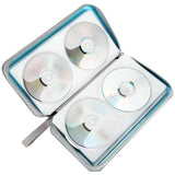 CD Zipper Storage Case for 80 Discs Protective Pages Box with Carrying Handle Blue