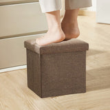 Foldable Shoe Bench Storage Ottoman with Thick Foam Seat Lid Coffee
