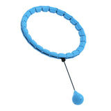 Weighted Hula Hoop 32 Sections with Massage Rollers Blue