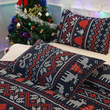Christmas Pattern Bedding Set Xmas Style Duvet Cover Pillowcase  Home Decor Style 3