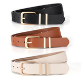 3 PCS Women Belts For Jeans Dresses Pants Ladies Leather Waist Belt with Gold Buckle