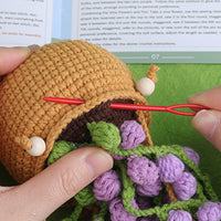 Knitting Kit for Beginners Hanging Potted Plants Needlework Starter Kit Style 2