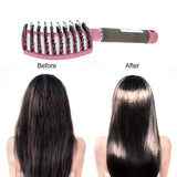 Detangle Nylon Boar Bristle Brush Head Scalp Comb Pink