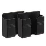 2 Pack Wall Mount Phone Holder No-Drill Phone Space-Saving Stand with Adhesive Backing for Home Dorm Apartment RV Black