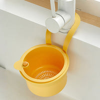 Kitchen Sink Strainer Basket with Faucet Hook – Fruit & Vegetable Stopper Yellow