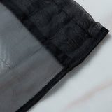 3 Piece Sheer Rod Pocket Curtains Polyester for Room Divider Black