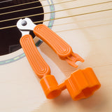 4Pcs Guitar String Replace Tool 3-In-1 Guitar Bridge Pin Remover Puller Guitar String Cutter and Winder Tool Orange