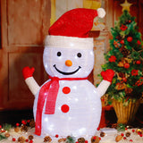 Telescopic Christmas Yard Signs with Stakes Lighted Xmas Signs Indoor Outdoor Decor Snowman Style