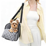 Oxford Fabric Center Console Pet Seat Carrier for Small Dogs Cats Gray