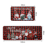 2PCS Christmas Floor Mats Set – Non-Slip Rugs for Kitchen Bathroom Living Room and Doorway Style 1
