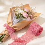 10 Yards Elastic Stretch Lace Trim Floral Ribbon for Sewing DIY Pink