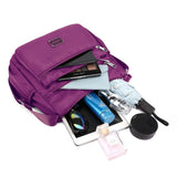 Women Shoulder Handbag Multi-Pocket Crossbody Purse Fashion Satchel Purple