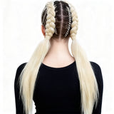 2Pcs Pre-Stretched Braiding Hair Extensions Synthetic Cosplay Hair Extensions Beige