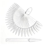 100 PCS Clear Nail Sticks with Ring Nail Art for Polish Display Almond Shapes
