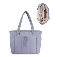 Women’s Handheld Tote Bag – With Cup Holder Compartment and Luggage Sleeve for Travel & Work Purple