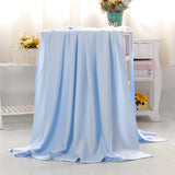 Breathable Summer Blanket Waffle Throw Blanket Air Conditioning Blanket Light Blue