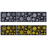 Christmas Window Clings – Snowflakes Static Stickers in Gold and Silver for Holiday Decorations Style 3