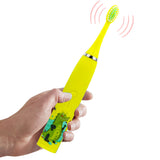Cartoon Electric Toothbrush Rechargeable Speed Control Toothbrush with 6 Replacement Heads Yellow