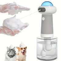 Electric Foaming Shampoo Dispenser for Dog and Cat Bathing Grey Style