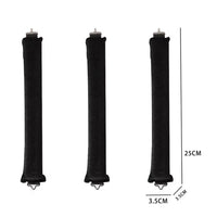 Heatless Overnight Curlers Set No Heat Curling Headband with Rods for Long Hair Black