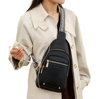 Women Sling Backpack Anti Theft Crossbody Bags with Adjustable Strap 5 Compartments Black
