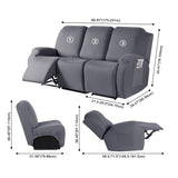 Full Wrapped Stretch Recliner Chair Cover Elastic Recliner Sofa Slipcover Light Brown