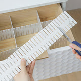 24Pcs Adjustable Clapboard Drawer Cabinet Divider Partition DIY Storage Organiser White