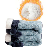 Non Slip Cabin Soft Fleece Socks For Womens Winter Warm Thick Thermal Cozy Plush Blue