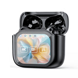 Wireless Bluetooth 5.4 AI Translation Earbuds with LCD Touchscreen 150-Language Real-Time Translation Black