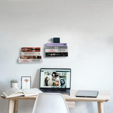 2Pcs Invisible Bookshelf Wall Mounted Book Storage Rack Home Decor White