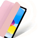 Tri-Fold Smart Cover Auto Wake Sleep Compatible Case for iPad 10th 11th Gen A16 Pink